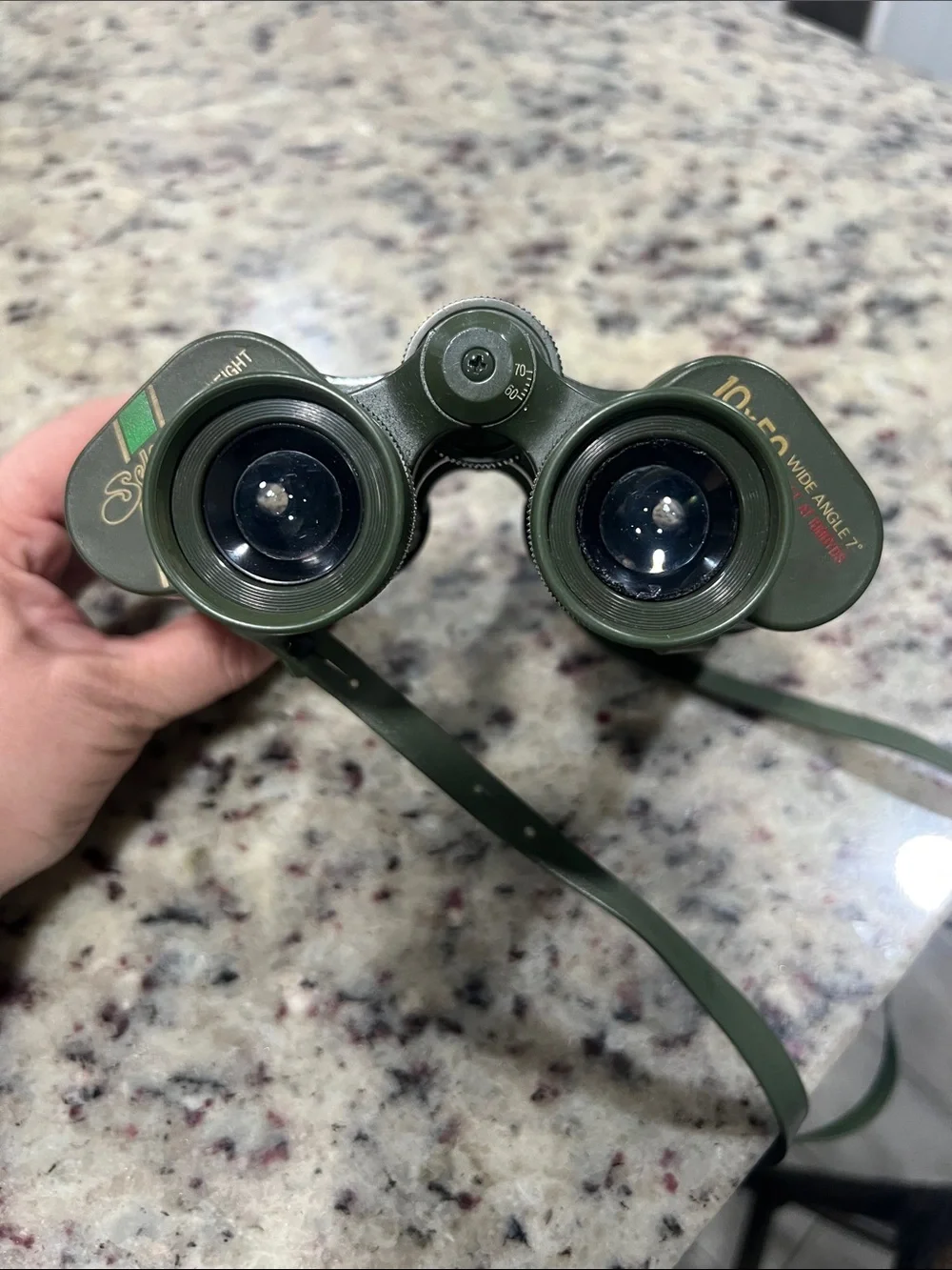 Green 10x50 Wide Angle Binoculars - Compact Outdoor Optics
